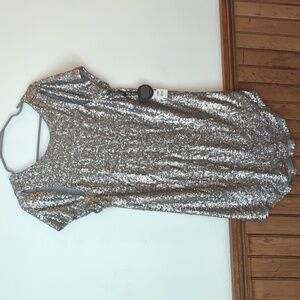 Amuse Society Midnight Dress Silver Metallic size  SMALL